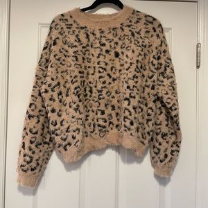 Pink leopard print sweater